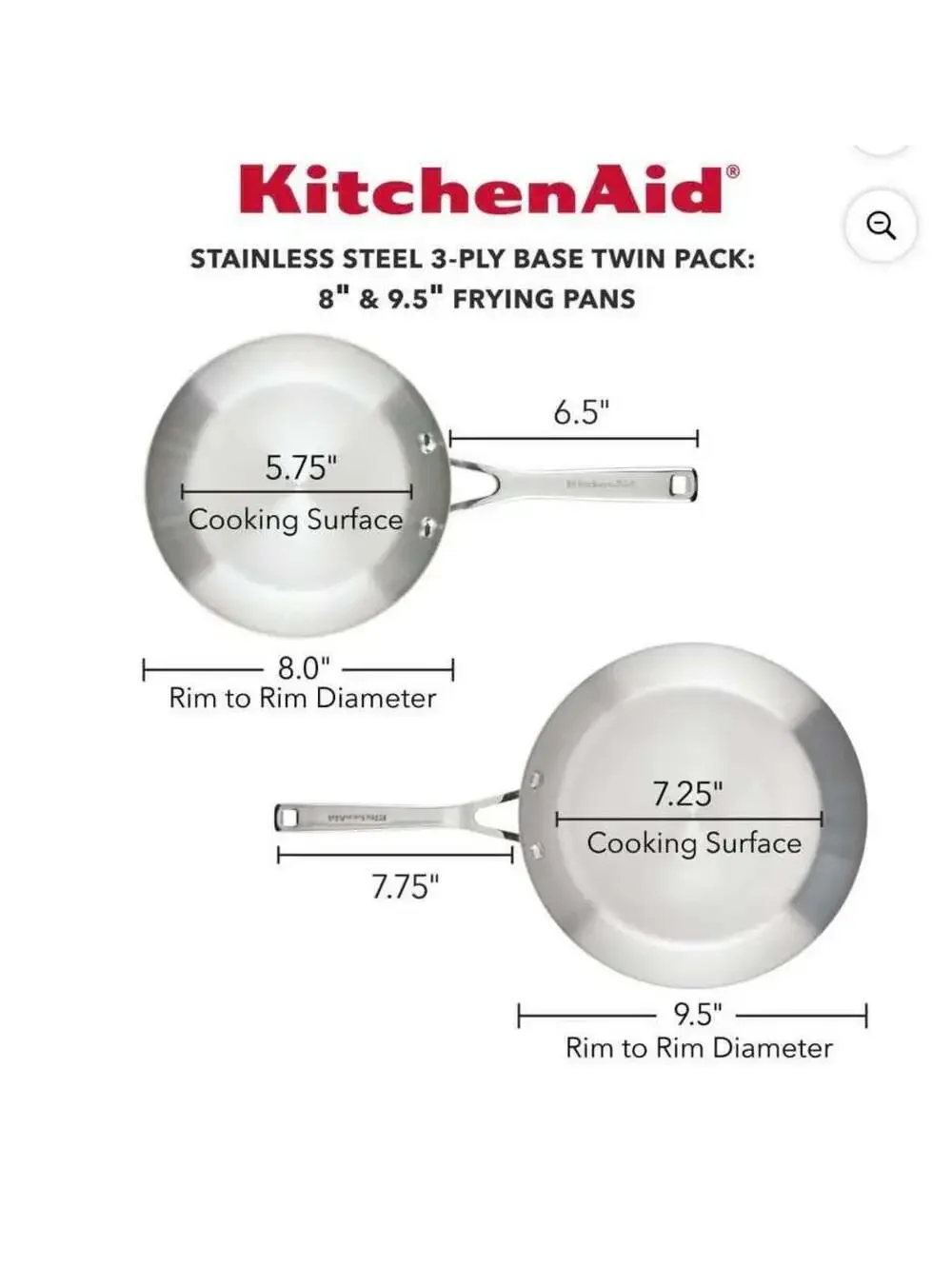 KitchenAid Stainless Steel 3-Ply Base Twin Pack Set